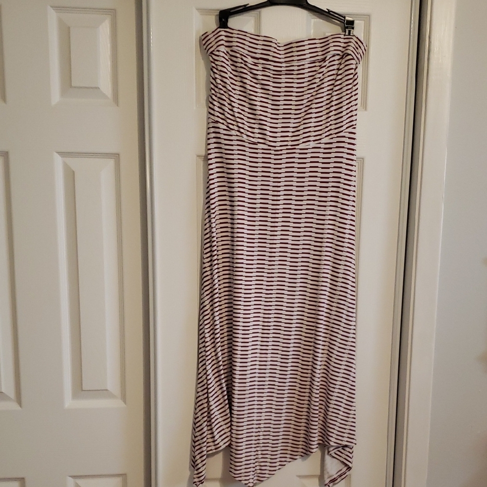 Striped Strapless Maxi Dress
